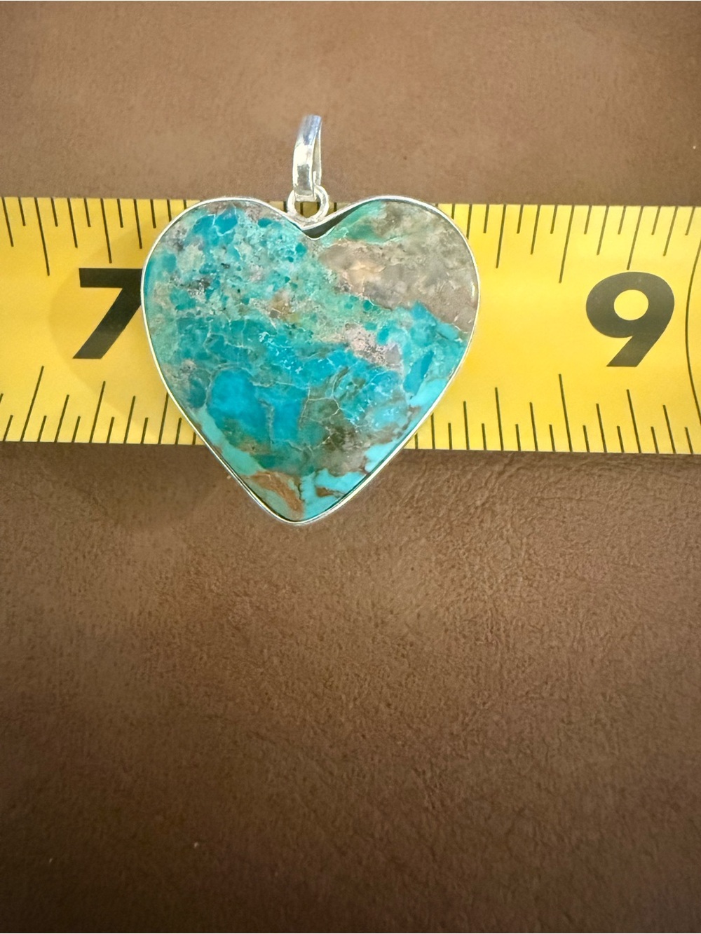 Kingman Turquoise Large Heart Pendant - Picture 3 of 6